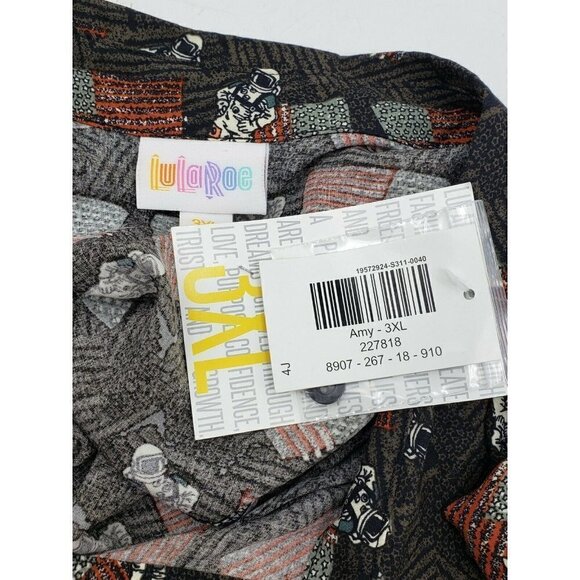 New LuLaRoe Amy Womens 3XL Astronaut American Flag Pockets - Picture 7 of 8